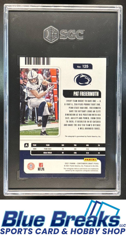 2021 Panini Contenders Draft Picks Pat Freiermuth #125 Cracked Ice Ticket /23 RC Auto SGC 9.5