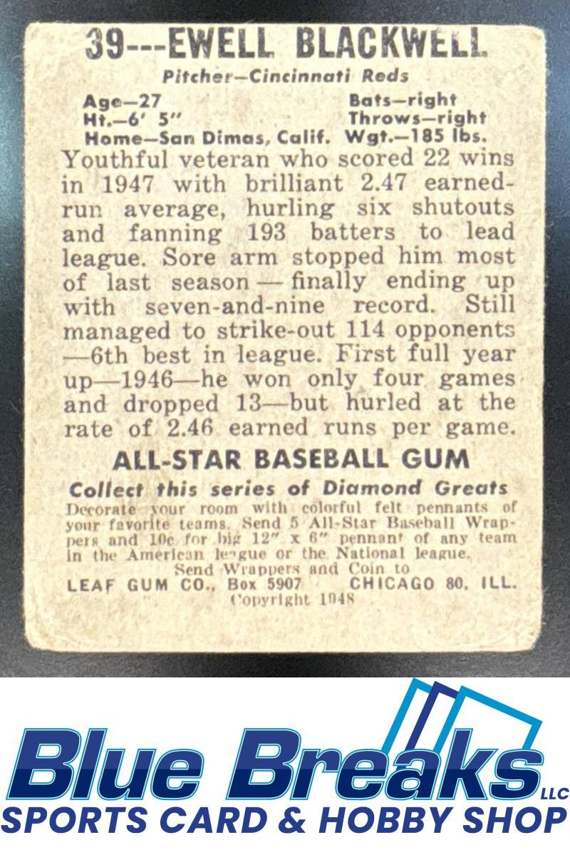1948 Leaf Ewell Blackwell [RC] #39 RC Reds