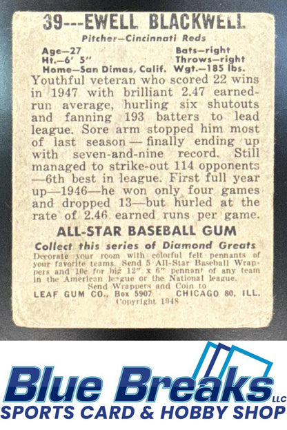 1948 Leaf Ewell Blackwell [RC] #39 RC Reds