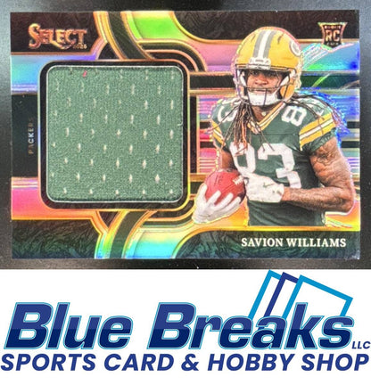2025 Panini Select Savion Williams #JRSW-SWS Jumbo Rookie Swatch 143/149 RC Green Bay Packers
