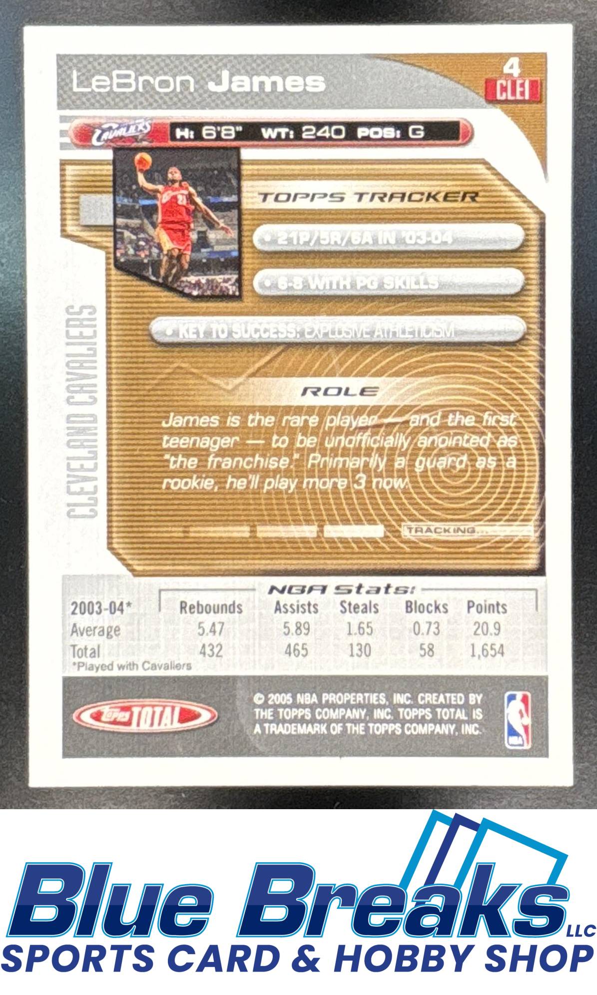 2004-05 Topps Total Lebron James #4 Cleveland Cavaliers