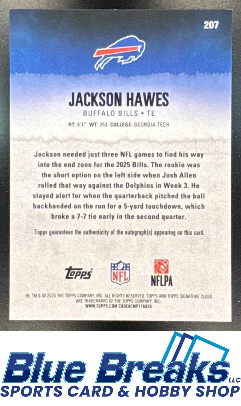 2025 Topps Signature Class Jackson Hawes #207 Rookie Chrome Auto Orange Refractor 39/50 RC