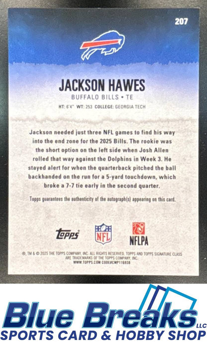 2025 Topps Signature Class Jackson Hawes #207 Rookie Chrome Auto Orange Refractor 39/50 RC