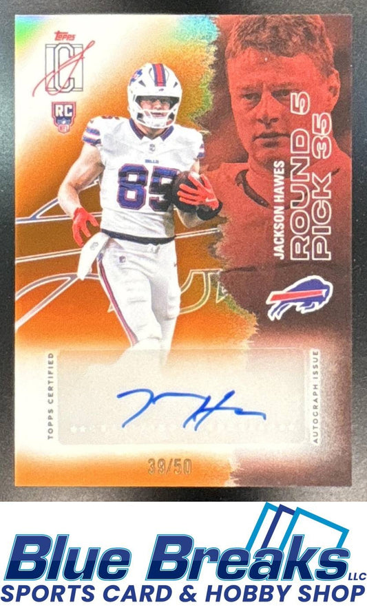 2025 Topps Signature Class Jackson Hawes #207 Rookie Chrome Auto Orange Refractor 39/50 RC