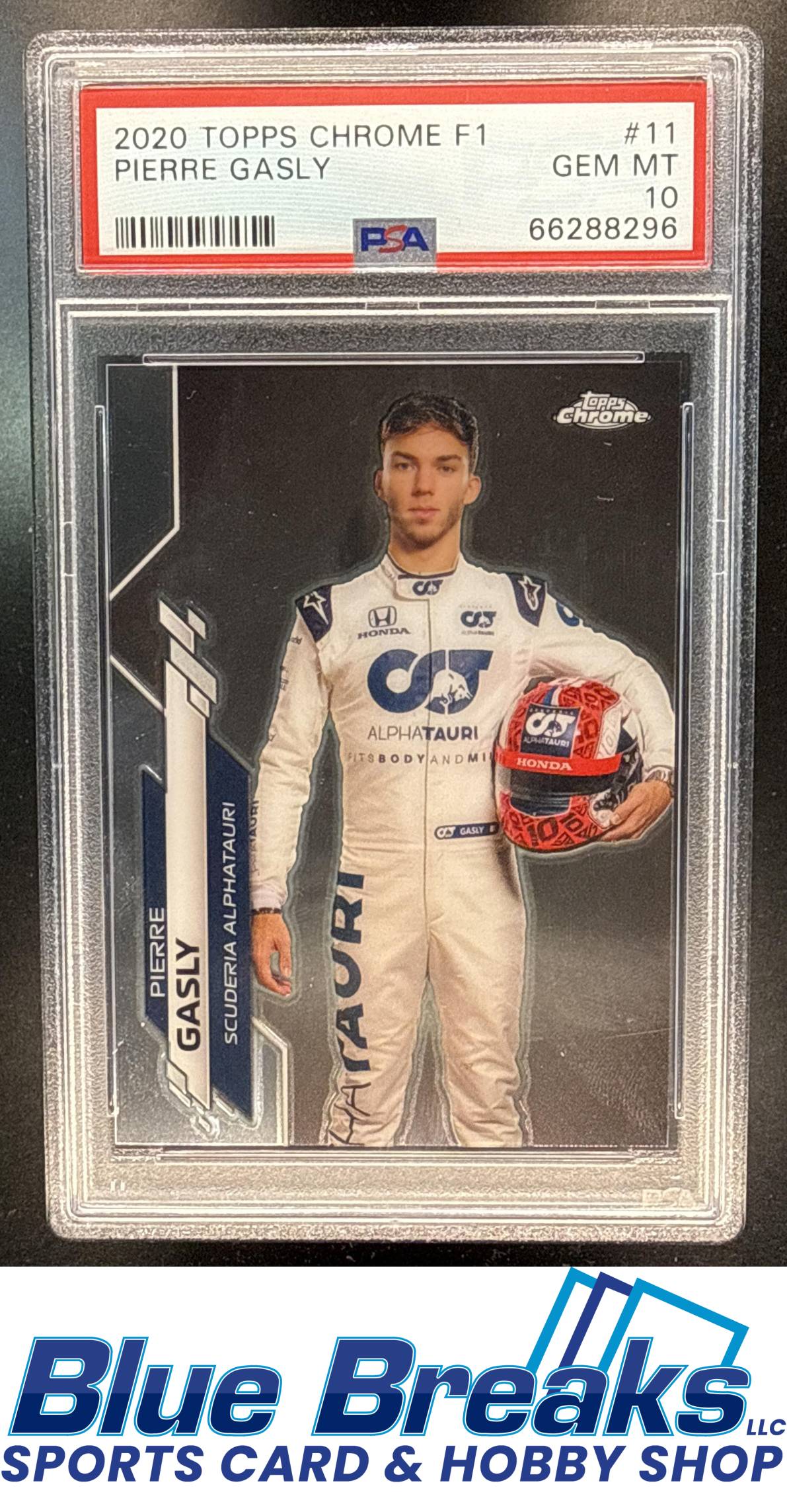 2020 Topps Chrome Formula 1 Pierre Gasly [RC] #11 Portrait VAR PSA 10