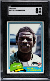 1981 Topps - Rickey Henderson - SGC8 - #261 - Baseball - Athletics - drop