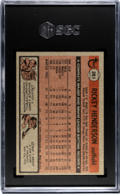 1981 Topps - Rickey Henderson - SGC8 - #261 - Baseball - Athletics - drop