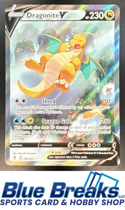 2021 Pokemon Sword & Shield Evolving Skies Dragonite V #192/203 Alternate Full Art