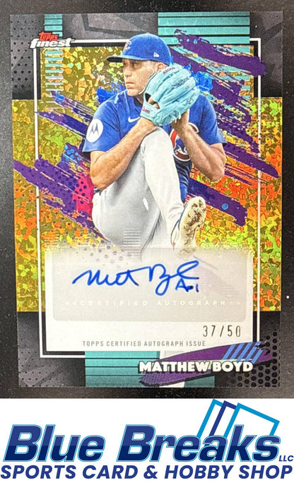 2026 Topps Finest Matthew Boyd #FMA-MB Mega Auto Gold Mini-Diamond Refractor 37/50 Chicago Cubs
