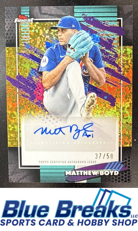2026 Topps Finest Matthew Boyd #FMA-MB Mega Auto Gold Mini-Diamond Refractor 37/50 Chicago Cubs