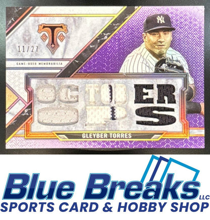 2021 Topps Triple Threads Gleyber Torres #TTR-GT4 Relics Amethyst 11/27 Yankees