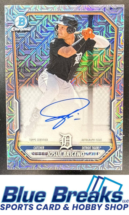 2026 Bowman Mega Box Josue Briceno #BMA-JB Chrome Prospect Auto Mojo Refractor Detroit Tigers