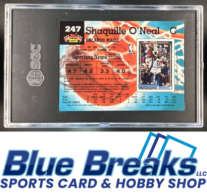 1992-93 Topps Stadium Club Shaquille O'Neal [RC] #247 RC SGC 9.5 Magic
