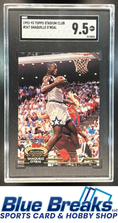 1992-93 Topps Stadium Club Shaquille O'Neal [RC] #247 RC SGC 9.5 Magic