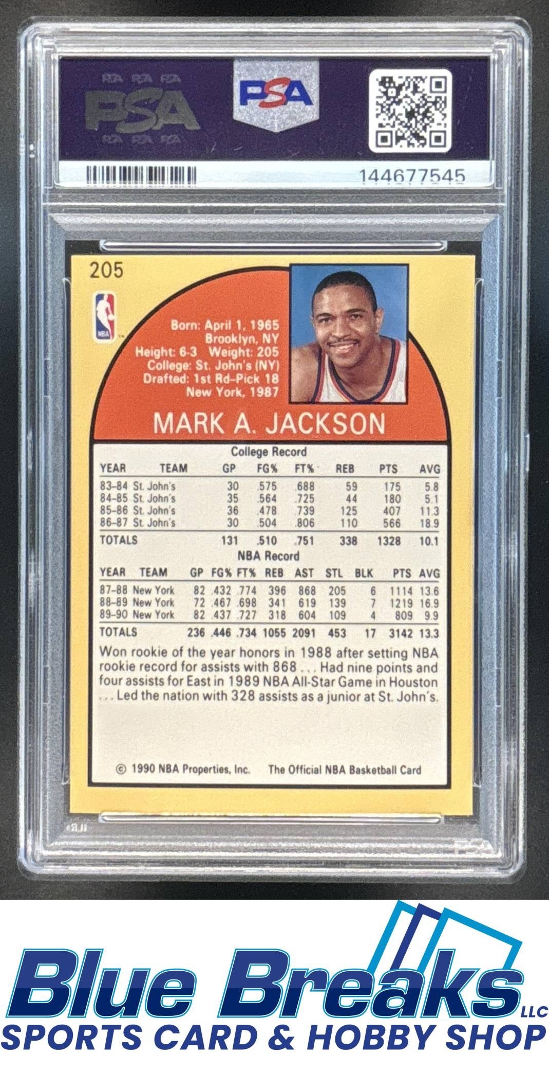 1990-91 Hoops Mark Jackson #205 PSA 8 New York Knicks