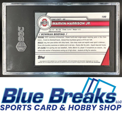 2023 Bowman University Chrome Marvin Harrison Jr. [RC] #100 SGC 9.5 Buckeyes