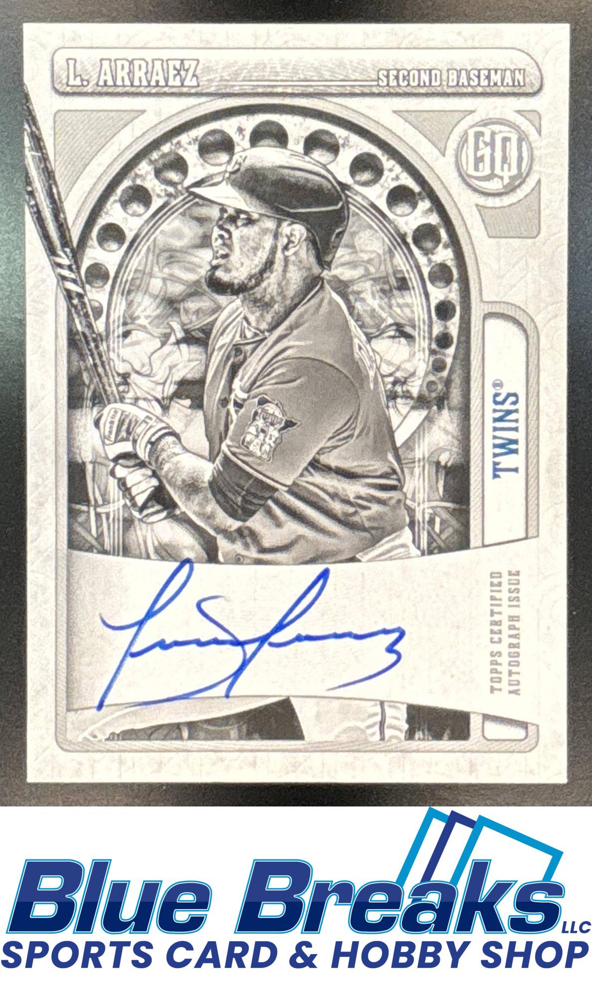 2021 Topps Gypsy Queen Luis Arraez #GQA-LA Auto Black & White 07/50 Minnesota Twins