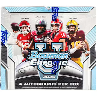 2025 Bowman University Chrome Football Hobby Jumbo Box - Sealed Wax