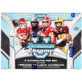 2025 Bowman University Chrome Football Breaker Delight Box - Sealed Wax