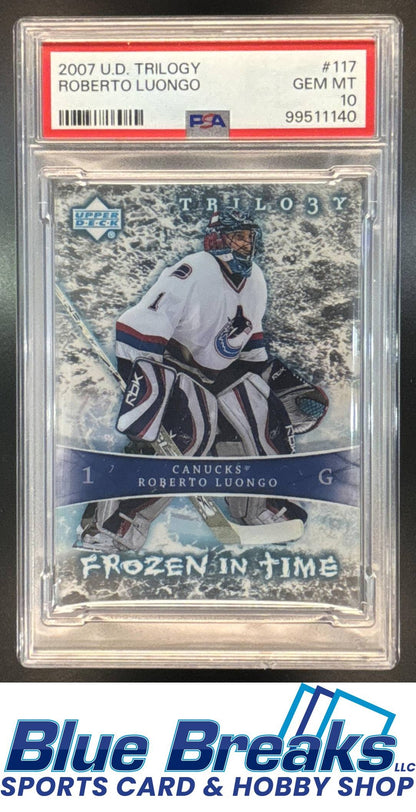 2007 Upper Deck Trilogy Roberto Luongo #117 521/799 Future Icons Frozen In Time PSA 10 Vancouver Canucks