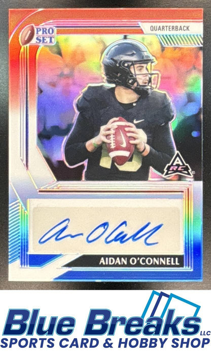 2022 Leaf Pro Set Auto Aidan O'Connell 10/10 #PA-A01 Red White and Blue Las Vegas Raiders