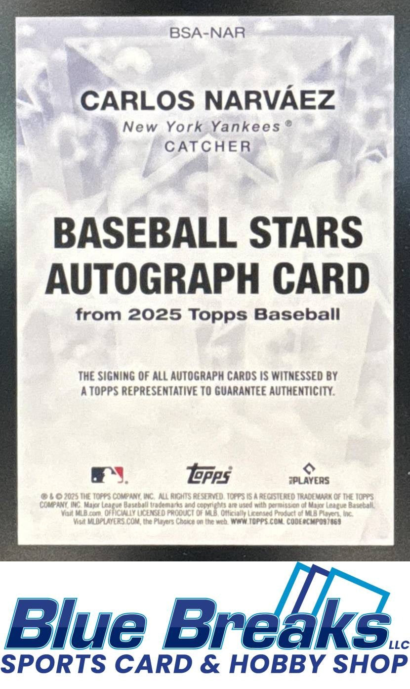 2025 Topps Baseball Stars Auto Carlos Narvaez #BSA-NAR New York Yankees
