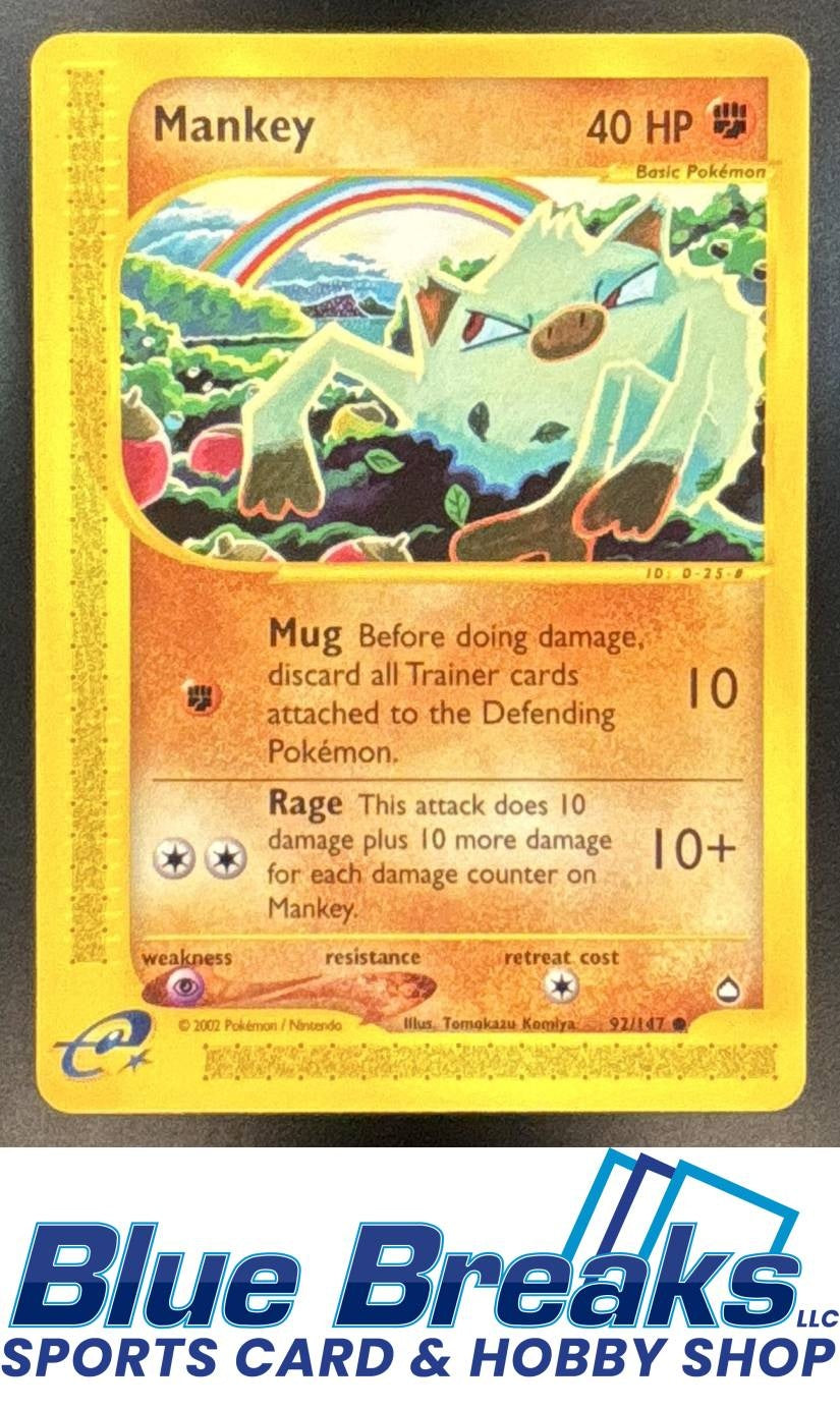 2003 Pokemon Aquapolis Mankey #92/147