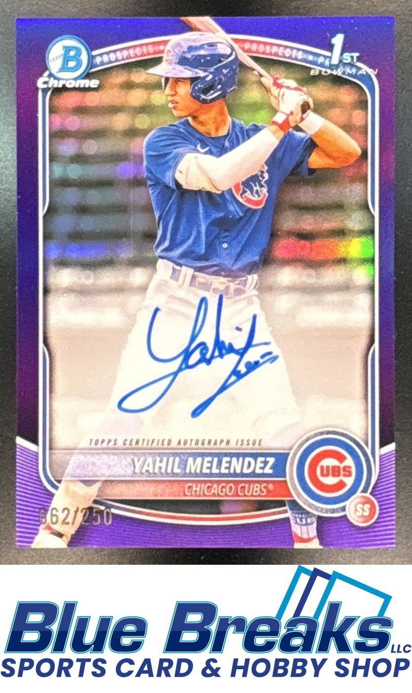 2025 Bowman Chrome Yahil Melendez #CPA-YM Auto Purple Refractor 062/250 1st Prospect