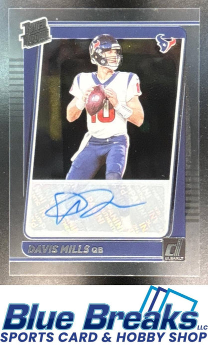 2021 Panini Clearly Donruss Rated RC Auto Davis Mills [RC] #58 Houston Texans