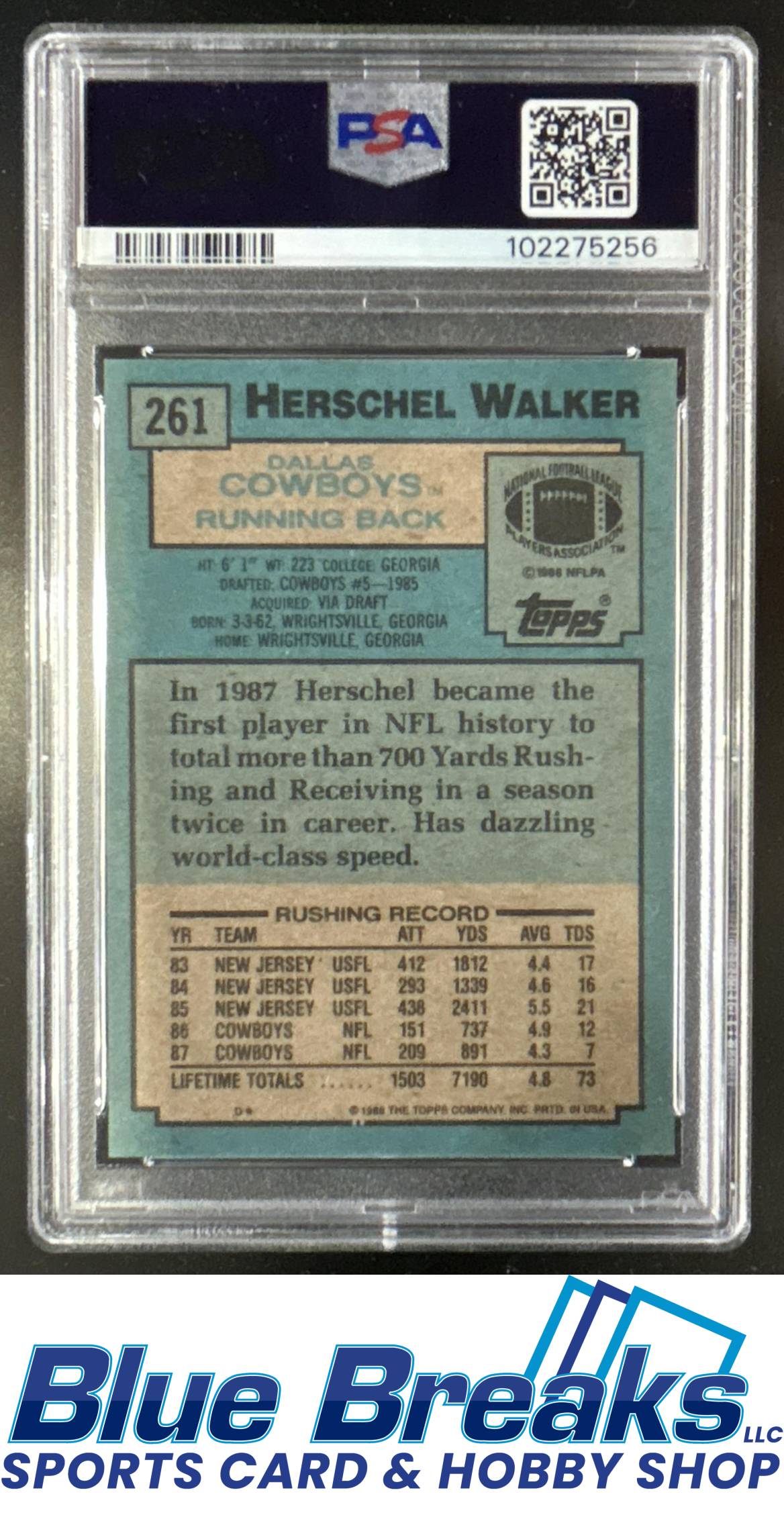 1988 Topps Herschel Walker #261 PSA 8 Dallas Cowboys