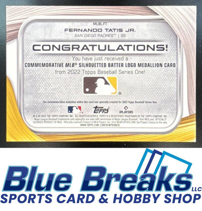 2022 Topps Fernando Tatis Jr. #MLBL-FT MLB Logo Medallion Commemorative Manufactured Relics San Diego Padres
