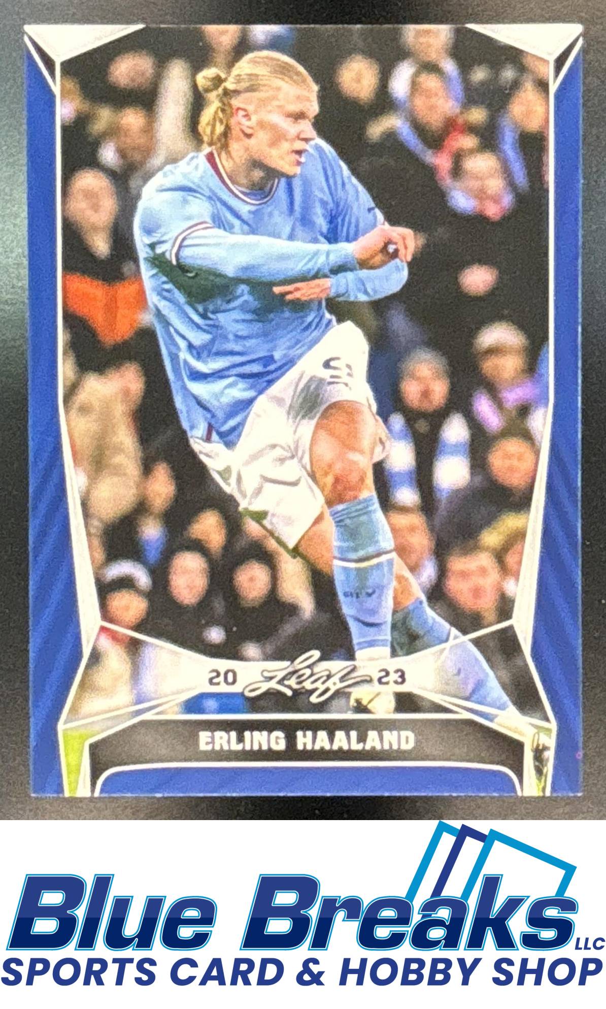 2023 Leaf Erling Haaland #B-4 Blue Manchester City FC