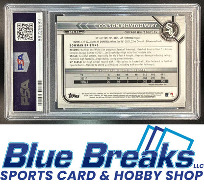 2022 Bowman Mega Box Chrome Colson Montgomery #BCP-71 Mojo Refractor PSA 10 Chicago White Sox