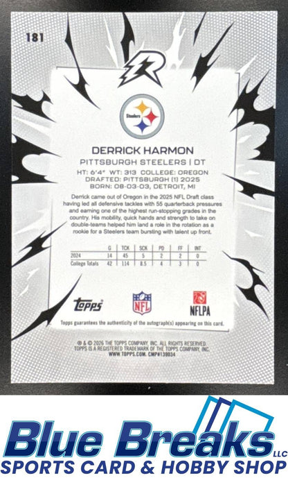 2025 Topps Resurgence Derrick Harmon #181 Rookie Signatures RC Auto Pittsburgh Steelers