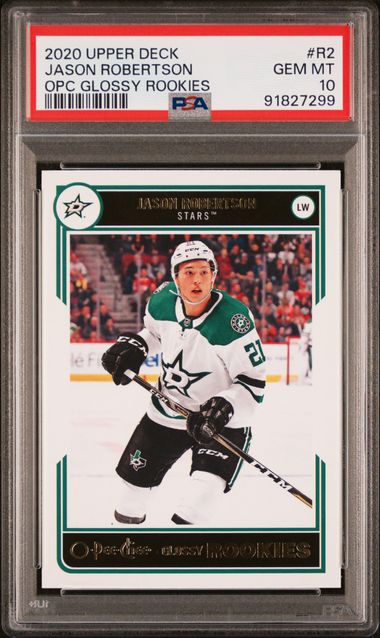 2020 Upper Deck - Jason Robertson - O-Pee-Chee - Glossy Rookies - Ice Hockey - Dallas Stars - #RS - PSA 10