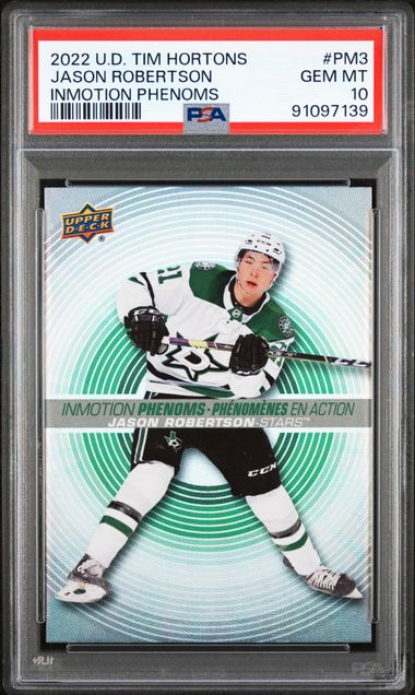 2022 Upper Deck - Tim Hortons - Inmotion Phenoms - Jason Robertson - PSA10 - #PM-3 - Ice Hockey - Stars