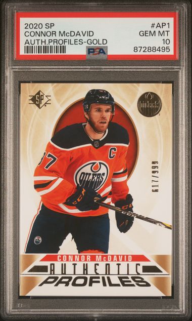 2020 SP - Connor McDavid - Authentic Profiles - Gold - #AP1 - 617/999 - Edmonton Oilers - Ice Hockey - NHL - #AP1 - PSA 10