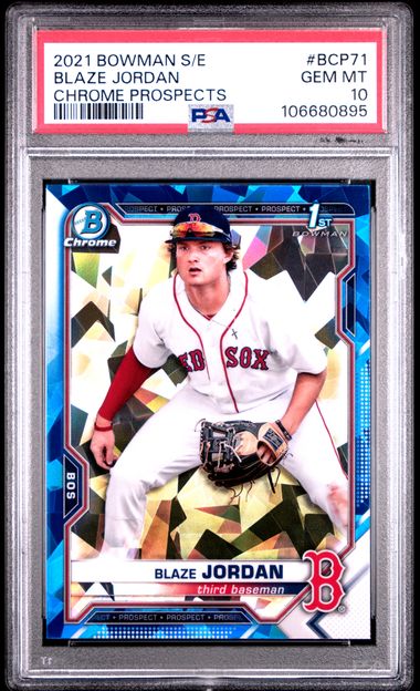 2021 Bowman Sapphire Editions - Blaze Jordan - Chrome prospects - #BCP71 - Boston Red Sox - PSA 10