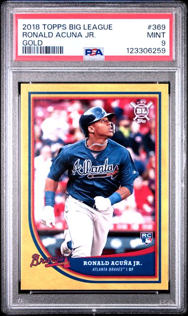 2018 Topps Big League - Ronald Acuna Jr - Gold - #369 - Atlanta Braves - Baseball - PSA 9