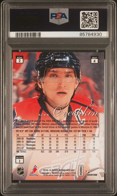 2012 Fleer - Retro - Flair Showcase - Row 2 - Alexander Ovechkin - PSA9 - #4 - Ice Hockey - Capitals