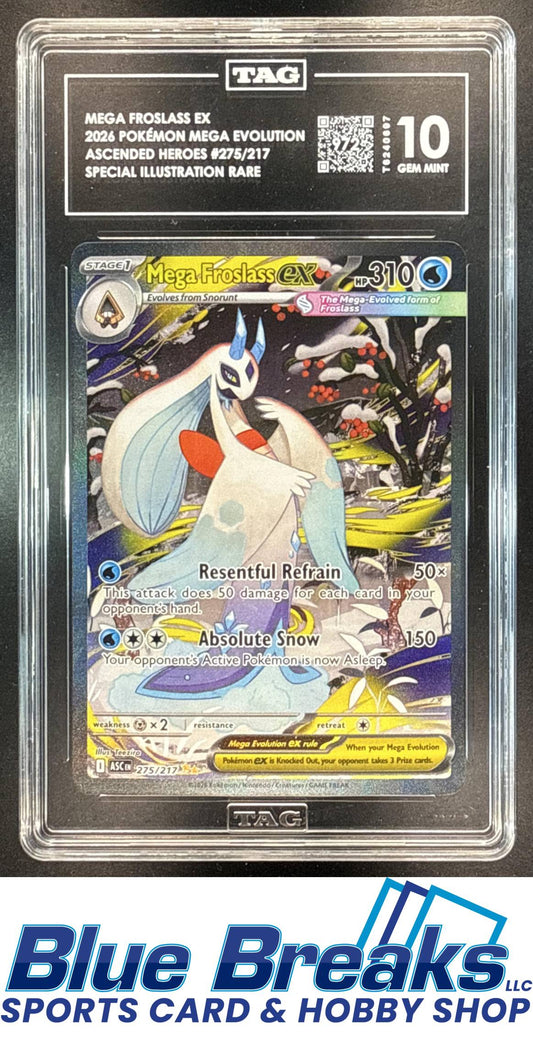 2026 Pokemon Ascended Heroes Mega Froslass ex #275/217 Special Illustration Rare TAG 10