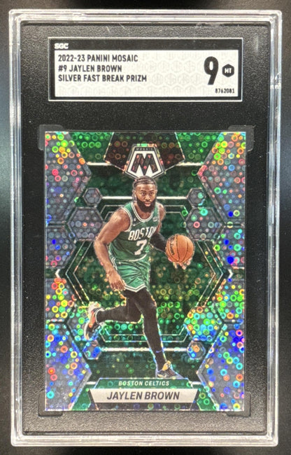 2022 Panini Mosaic Jaylen Brown #9 Fast Break Silver SGC 9