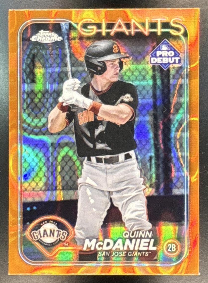 2024 Topps Pro Debut Chrome Orange Lava Refractor Quinn McDaniel 01/25 #PDC-136