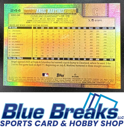 2026 Topps Series 1 Angel Martinez #244 Golden Mirror Variation SSP Cleveland Guardians