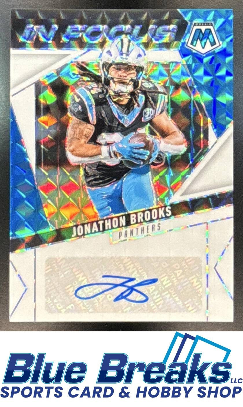 2025 Panini Mosaic Jonathon Brooks #IFS-JBS In Focus Signatures White Prizm 15/25 Auto Panthers