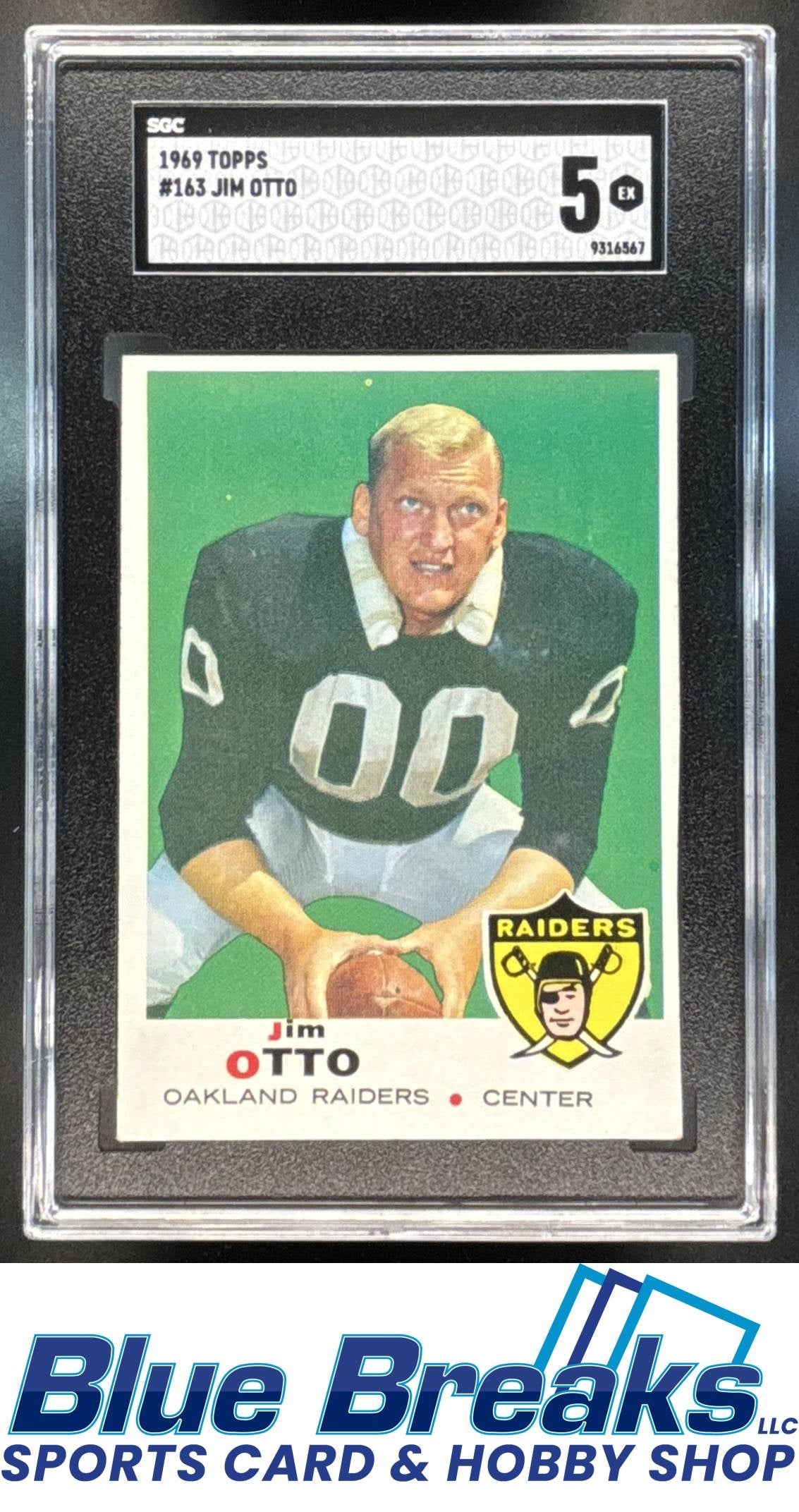 1969 Topps Jim Otto #163 SGC 5 Raiders