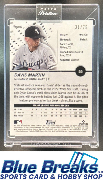 2023 Topps Pristine Blue Davis Martin RC 31/75 [RC] #55 Chicago White Sox