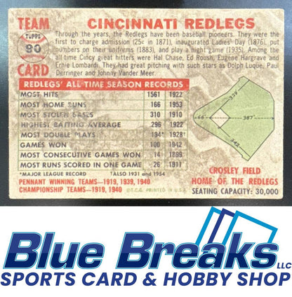 1956 Topps - Cincinnati Redlegs #90 Team Card