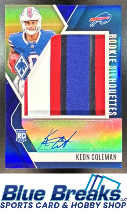 2024 Panini Phoenix Keon Coleman #RS-KCN Rookie Silhouettes Blue 32/49 Relic RC Auto Bills