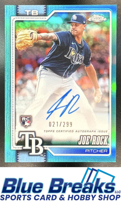 2026 Topps Chrome Joe Rock #RA-JRO Auto Teal Refractor 21/299 Tampa Bay Rays